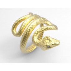 prsteň v tvare hada  zlte zlato 0012